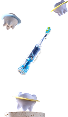 Glow globe brush floating in space